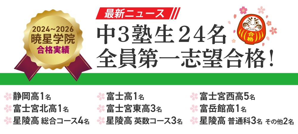 暁星学院2024～2026合格実績